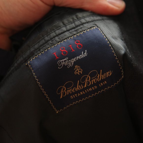 Brooks Brothers Men's gray check 100% Wool Fitzgerald Suit Jacket 41L 35 blazer - Picture 7 of 8